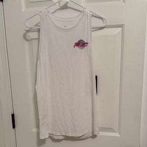 Women’s Nike White Tank Top with Pink Logo